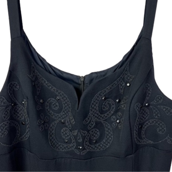 Vintage Scott McClintock Black Beaded Embroidered Long Maxi Dress Size 16 - Picture 4 of 9